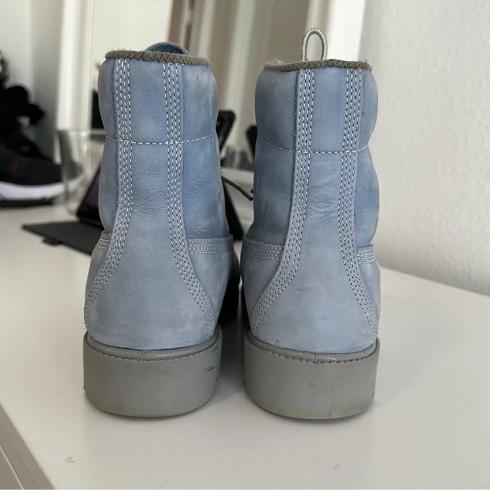 Timberland Women's Light Blue Combat Boots Waterproof 7.5 - Picture 5 of 8